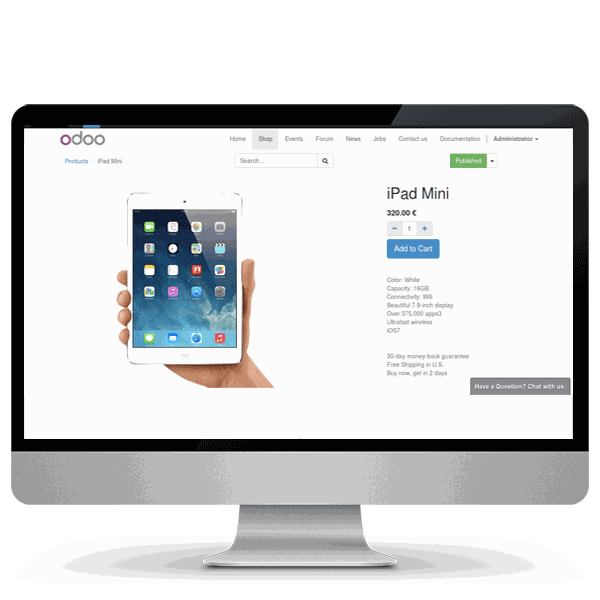 Odoo image and text block