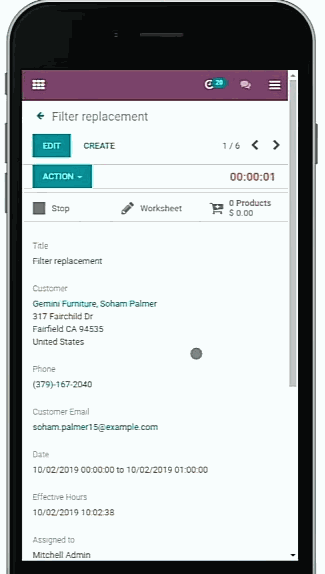 Odoo text and image block