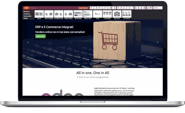 Odoo text and image block