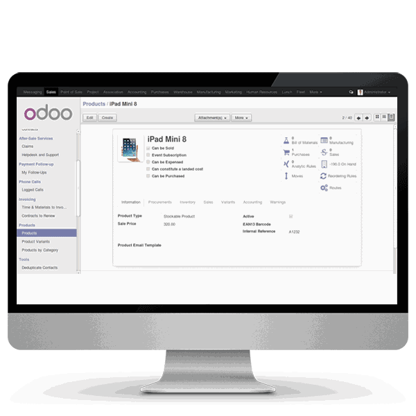Odoo image and text block