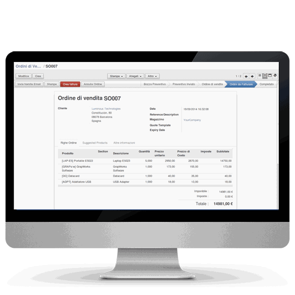Odoo image and text block
